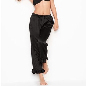black satin ruffle pj pant VS